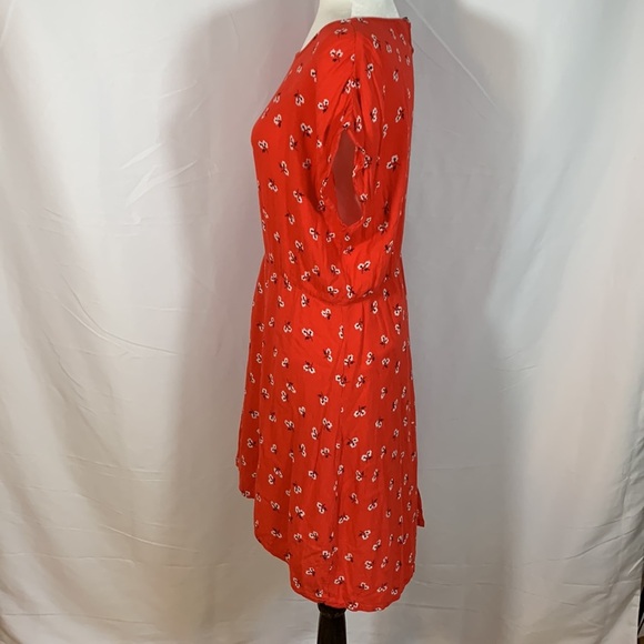 Twik by Simons Red Floral Mid Length Summer Dress - Picture 4 of 9